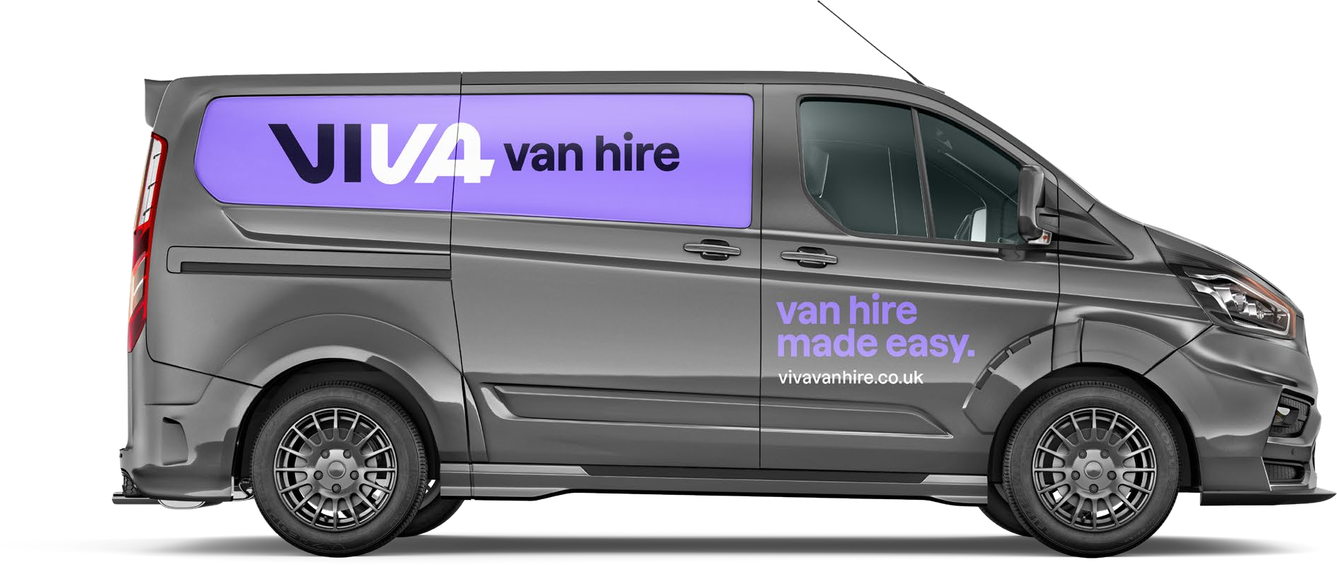 Premium grey Viva Van Hire branded Ford Transit Custom